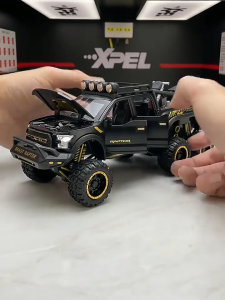 DIECAST 1:24 Scale Alloy Ford Raptor F150 6x 6 Beast Car Mini Motor Model Play Vehicles Light & Sound Effect Kids