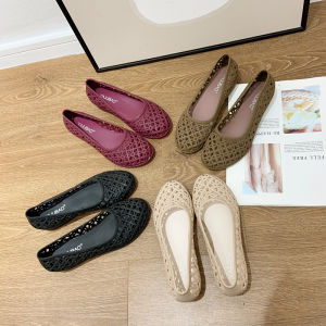 New Arrival Hollow-out Wedge Thick Sole Non Slip Sandals Womens Summer Plastic Jelly Shoes Flats Womens Shoes Hole Shoes Beach Shoes