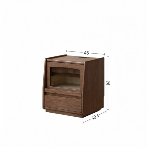 WEISHA | Solid Wood Vintage Storage Bedside Table