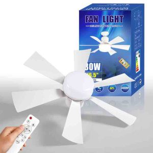 Celling Fan Light with Remote Inverter Mini Ceiling Fan 5 Blades Flower Fan Light Modern Design For Living Room Bedroom Dining Kitchen Garage Chandelier with Ceiling Fan Silent E27 Socket Ceiling Fan White