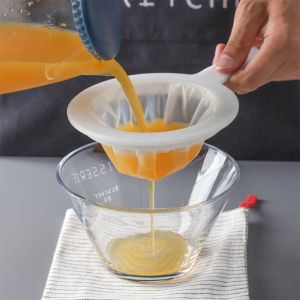 BIBLIO 400 Mesh Kitchen Ultra-fine Mesh Strainer Kitchen Nylon Mesh Filter Spoon for Suitable for Soy Milk Coffee Milk Yogurt 100/200/400 mesh