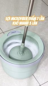 Bộ Cây Lau Nhà LocknLock Tự Vắt 360 Độ 3 Bông Lau ETM498MITS2 Hàng Chính Hãng - JoyMall