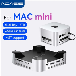 Acasis 40Gbps USB-C Docking Station|Dual M.2 NVMe SSD 16TB Max support USB-A Ports DP4K144Hz（Single）TF/SD For Mac Mini M4/M4Pro