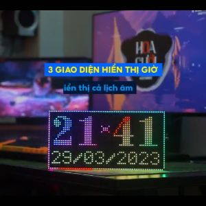 ĐỒNG HỒ LED MATRIX P5 nháy theo nhạc 2023 Clock Music - Báo Lịch Báo Giờ 11 hiệu ứng nháy theo nhạc (ĐẤU NỐI SẴN)