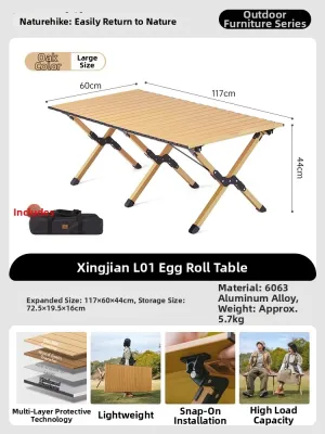 NatureHike | Portable Egg Roll Table and Folding Chair Set