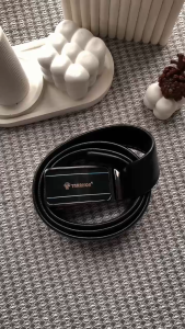 Yarrison Series 5 Hiro Black Ikat pinggang/Sabuk pria kulit Stainless Men Belt