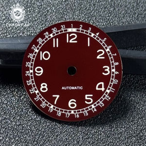 Nologo Pilot 28.5mm Military Field Dial White Arabic numerals Markings C3 spure lume SKX NH35A NH34A PT ETA MIYOTA Watch parth