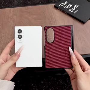 Fold8 For Magsafe Case Luxury Carbon Fiber Magnetic Hinge Back Case For Samsung Galaxy Z Fold8 Ultra Fold 8 7 6 5 Phone Case