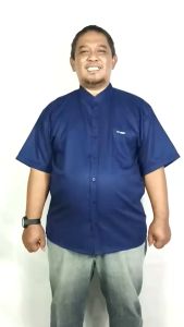 Baju Koko Pria Dewasa Jumbo Lengan Pendek Big Size Premium Putih Hitam Biru Sage