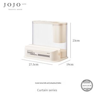 Kitchen Storage Cream Style Knife and Chopping Board Rack