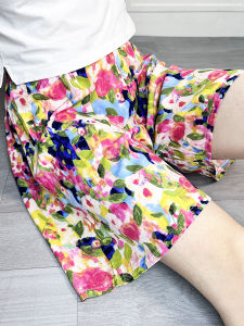 กางเกงขาสั้นผ้าฝ้ายผสมสำหรับผู้หญิงในช่วงฤดูร้อน กางเกงขายาวทรงหลวม 5 จุด ผ้าบาง ไซส์ใหญ่ กางเกงขายาวผ้าไหมสำหรับใส่อยู่บ้าน กางเกงขายาวผ้าฝ้ายเทียมที่สวมใส่ได้กลางแจ้ง