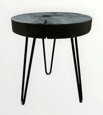 End Table Stool Soild Wood Side Table with V bar Legs