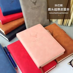 A5 Large Leather Cover Notebook With Pen Holder 360 Pages Thick Business Meeting Notebooks14.5x21CM