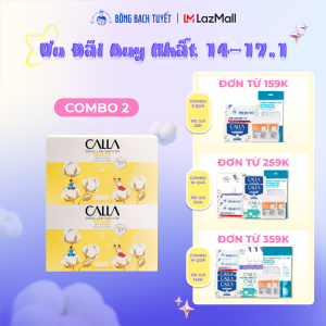Combo 2 Hộp Bông Tẩy trang làm sạch da Calla Mềm Mịn 180 miếng/hộp