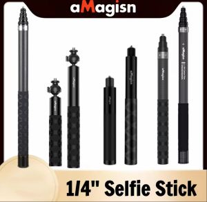 aMagisn 1.2M Invisible Selfie Stick Carbon Fiber Extended Monopod 47.2" Long Pole for DJI Osmo Nano/360/Insta360 Go Ultra/X3 X4 X5 Accessories