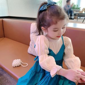 Kids Girls Summer Dress: Korean Style Long Sleeve Princess Dress