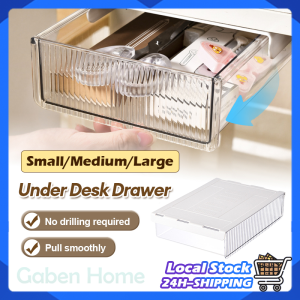 Under Desk Drawer Self-Adhesive Hidden Storage Box Invisible Organizer Box Office Stationery Table Shelf 桌下抽屉