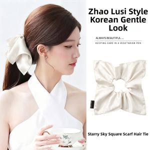 DAISY DREAM | Starry Satin Bow Scrunchie Low Ponytail Hair Band