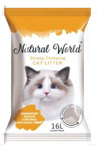 NATURAL WORLD STRONG CLUMPING BENTONITE CAT LITTER SAND 16L