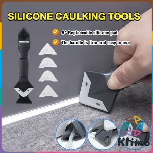 KLIMO Silicone Caulking Scraper Tools Silicone Caulking Scraper Tool With 5 Replaceable Silicone Pads