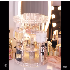 💟SOLUTION65💟 360 Rotating Makeup Rack Cosmetics Organizer Storage Rack Perfumes Organizer Perfumes Stand Perfumes Holder Displays Rack