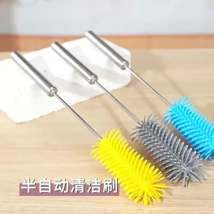 Cây Cọ Rửa Bình Nước Ly Nước Bình Sữa Tự Xoay 360 Đô Chất Liệu Inox 304 Và Đầu Cọ Silicon Chống Xước