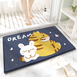 Water Absorbent Anti Slip Bathroom Door Mat Cartoon Home Floor Mat Entrance Mat Bedroom Door Mat Bathroom Carpet Door Rug