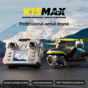 K15MAX With Screen remote control Brushless 4K HD Camer Brushless Long Endurance Obstacle Avoidance Optical Flow Screen Control Four sided Electric Adjustable Lens mini drone FPV