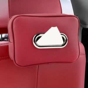 ผู้ถือกล่องกระดาษทิชชู่ Nappa หนัง Car Center คอนโซลที่เท้าแขนผ้าเช็ดปากกล่อง Sun Visor Backseat กระดาษทิชชูพร้อมสายรัด
