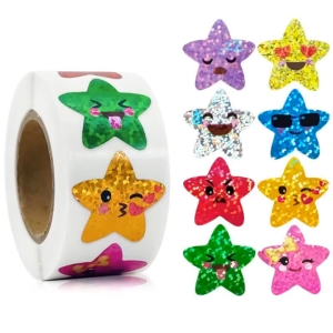 500pcs Glitter Star Stickers Reward Sticker for Kids School Teacher Cute Party Decor Business Label