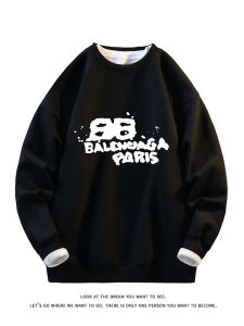 เสื้อยืดคอกลมแขนยาวทรงหลวมสำหรับผู้ชาย ฤดูใบไม้ผลิและฤดูใบไม้ร่วง 2025 ใหม่ เสื้อยืดคอกลมลายตัวอักษรสำหรับเยาวชน สไตล์ลำลอง