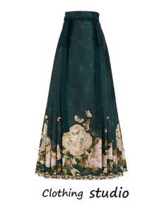 High Waist Midi Skirt: Hanfu New Chinese Style & National Trend
