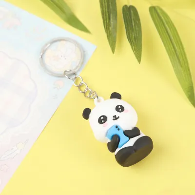 Cute Panda Keychain Animal Pendant Bag Charm Cartoon Bear Key Ring Gift for Kids Panda Lovers Backpack Accessories