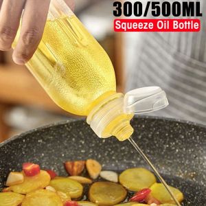 【XZsunflower】300ml/500/1000ml Squeeze Oil Bottles Multifunction Sauce Oil Bottles Leak-proof Screaming Oil Control Bottles Kitchen Gadgets Olive Oil BBQ Bottle