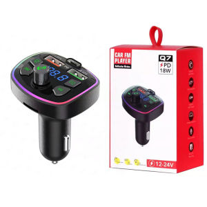 Kebidumei | Car Bluetooth 5.0 FM Transmitter PD 18W Type-C Dual USB 4.2A Fast Charger LED Backlit Atmosphere Light MP3 Player Lossless Music
