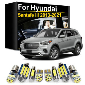 9Pcs Indoor Lamp For Hyundai Santafe Santa Fe DM MK3 3 III 2013 2014 2015- 2017 2018 2019 2020 2021 LED Bulb Interior Light Kit