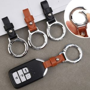 2Pcs Zinc Alloy Leather Keychain Car Key Holder Portable Carabiner Waist Belt Buckle Durable Small Key Rings for Men Women Gift