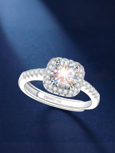 East Beauty | Moissanite 999 Silver Womens Engagement Ring