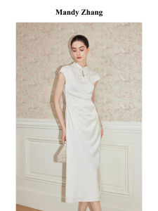Slenderizing Chinese Style Stand-up Collar Cheongsam Long Dress