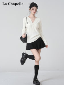 La Chapelle | Knit Top For Layering Slenderizing Autumn Spring