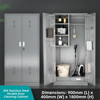 SHANNAIER | Broom and Mop Storage Cabinet