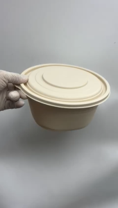(50 Pcs) Corn Starch 1250ml & 1500ml Bio Bowl (Set)/ Inner Tray for Bowl / Bio Takeaway Bowl