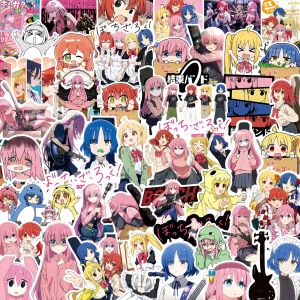 Bandai | 50Pcs Anime BOCCHI THE ROCK! Stickers Toy for Kids Toy DIY Motorcycle Helmet Phone Skateboard Cartoon Decal Sticker Toys