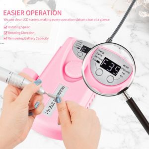 30000 Rpm Portable Rechargeable Nail Drill Polisher Alat Kikir Kuku Elektrik Manicure Tool Pemoles Kuku Portabel Pemoles Kuku Isi Ulang Pemoles Kuku