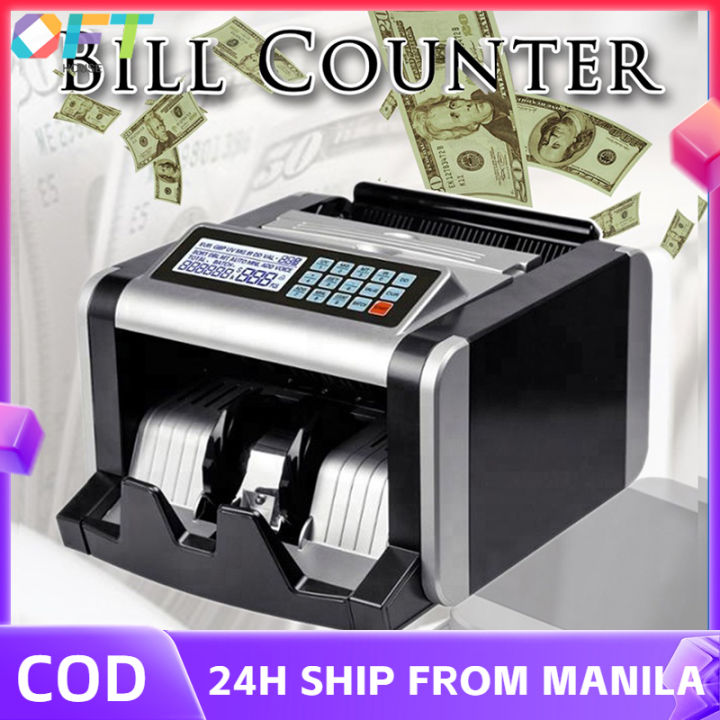 Money Counter Machine with UV/MG/IR Counterfeit Detection, Portable Bill Counting Machine with Add & Batch Modes, LCD Display, 1,000 Bills/Min