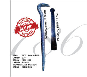 satu paket betel + kubut ukuran 3/4 " bahan besi ulir ukuran s19 sni alat pertukangan murah