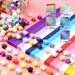 Onisa 90/380/540pcs Lucky Star Origami DIY Crafts Gift for Birthday Valentines Day Home decoration