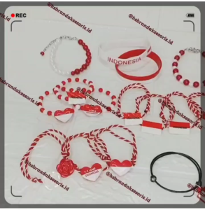GELANG TANGAN HUT RI / GELANG MERAH PUTIH / GELANG 17 ANGUSTUS / GELANG ANAK & DEWASA / GELANG KEMERDEKAAN / GELANG TALI MERAH PUTIH / GTP6310