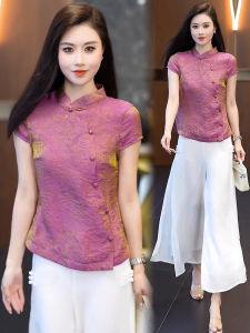 YOUFAN | New Chinese Style Retro Shirt for Women Slimming and Youthful