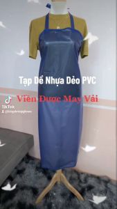Tạp dề nhựa dẻo PVC chống thấm nước viền may vải nhựa dày dùng trong chế biến dài 110 cm rộng 65 cm viền may vải nhựa dày rất bền.